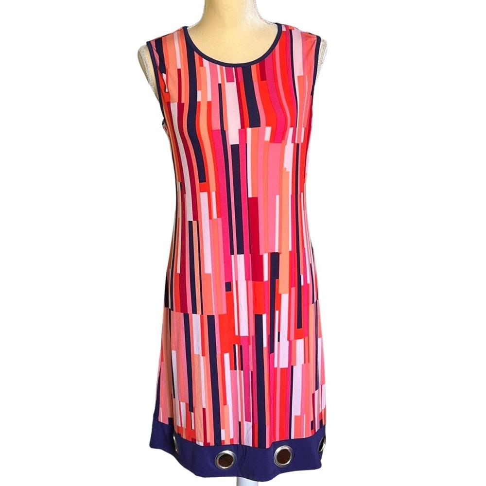 Cure Women's Colorful Striped Sleeveless Dress Size M Comfortable and stretchy
